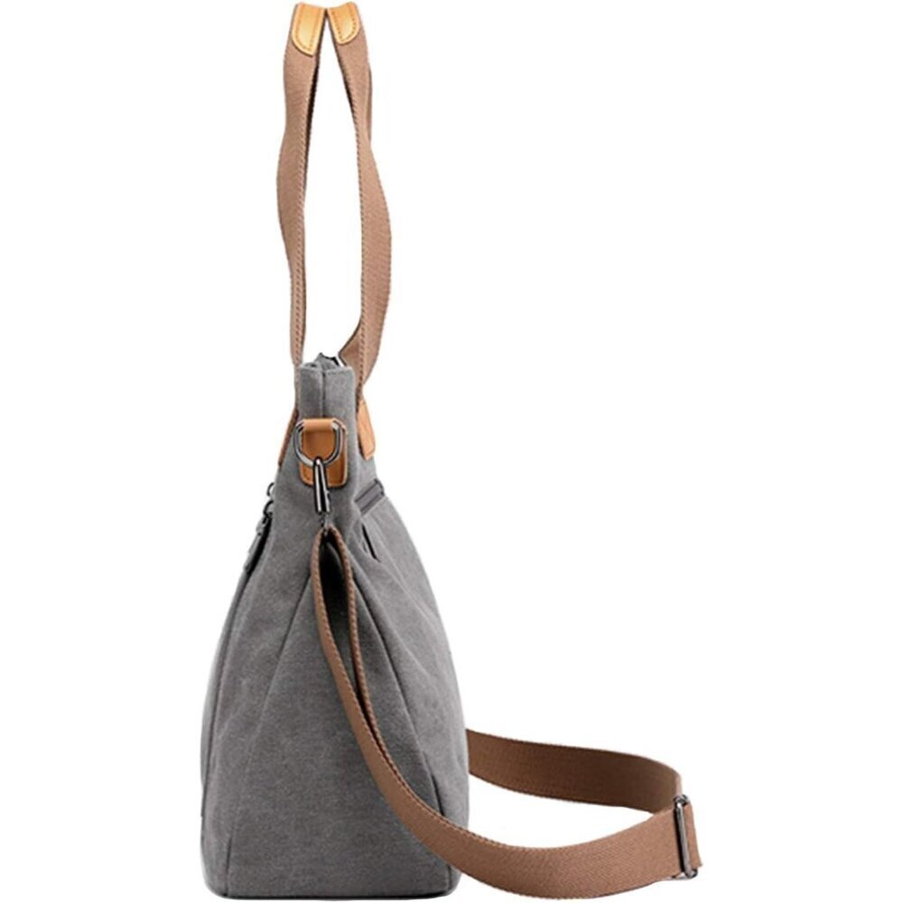 Women's Canvas Tote Bag Work Shoulder Crossbody Bags Vintage Multi-pocket Handba - Picture 5 of 7
